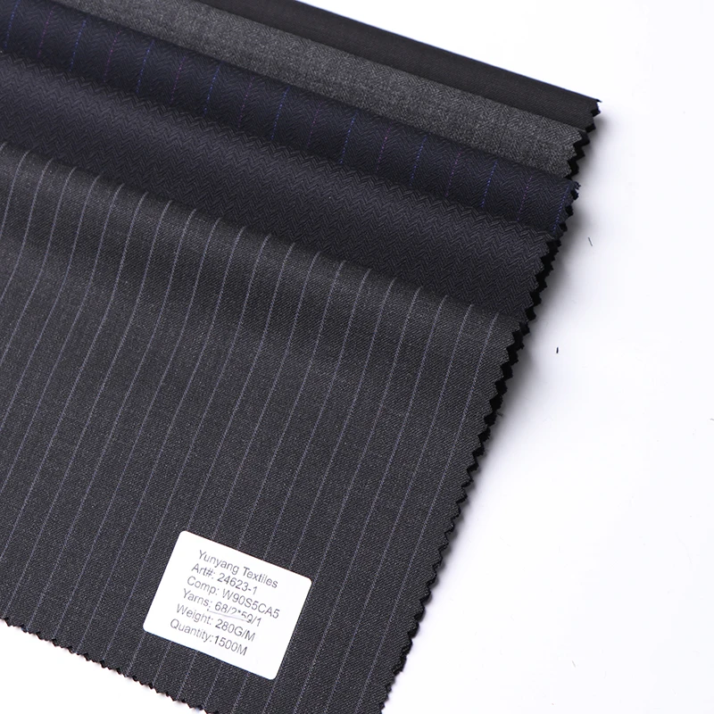 Merino Wool Suiting Fabric Blue Pinstripe Suit Fabric Charcoal Cashmere Silk Fabric