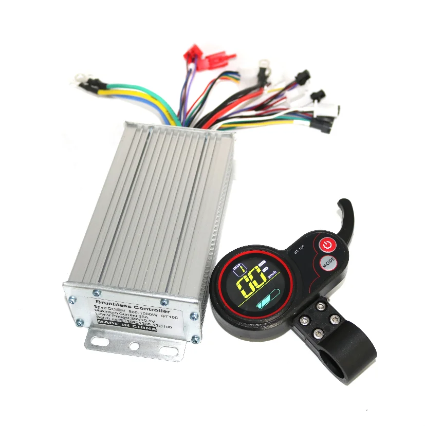 GREENTIME 36V/48V/52V/60V 800/1000W BLDC Electric scooter controller E-bike brushless driver and smalrt LCD Display one set
