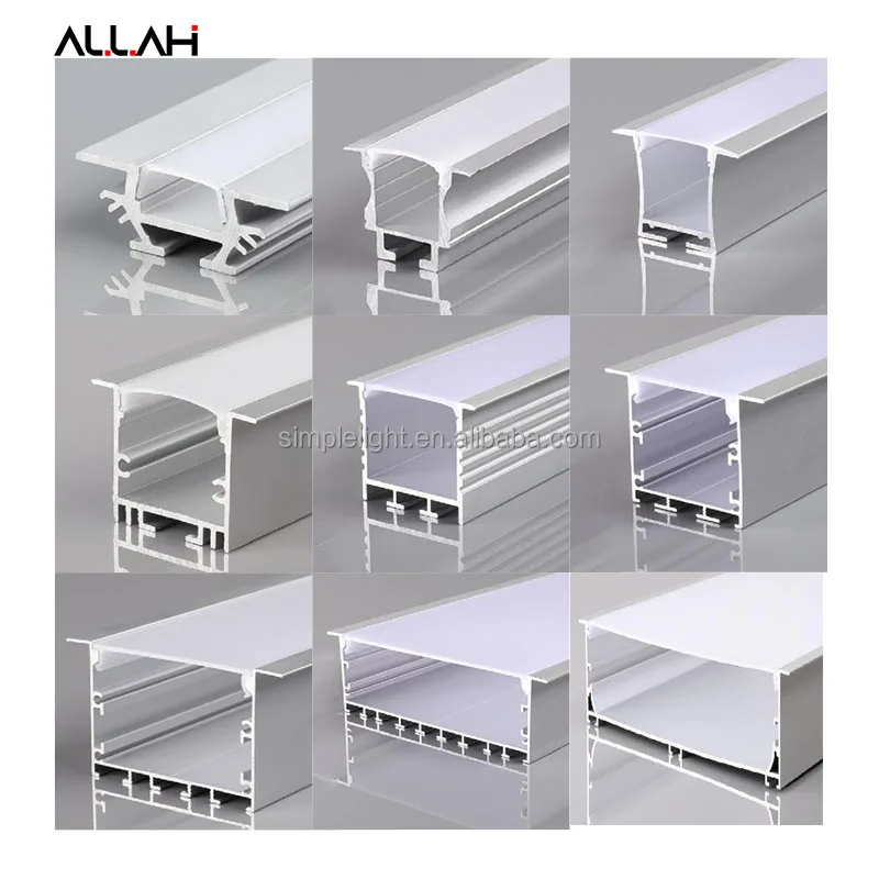 ALLAH Aluminum Profile for Led Light  Plasterboard Extrusion Ceiling Aluminium Drywall Corner Rail Aluminum Light Led 1707 1509