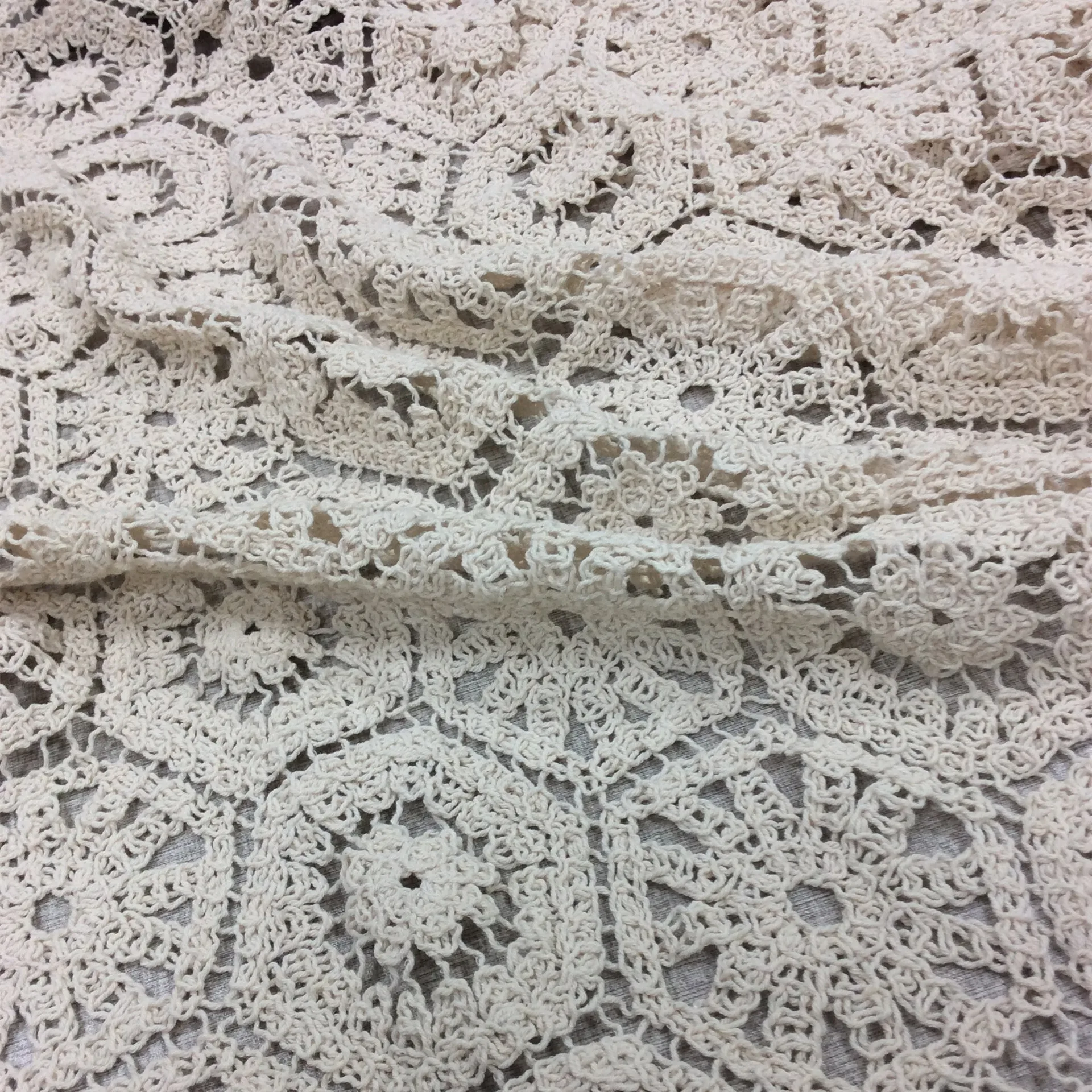 2022 New Design Manufacture Soft Hand Feel 100%Cotton Lace Fabric Geometric Crochet Embroidery Lace