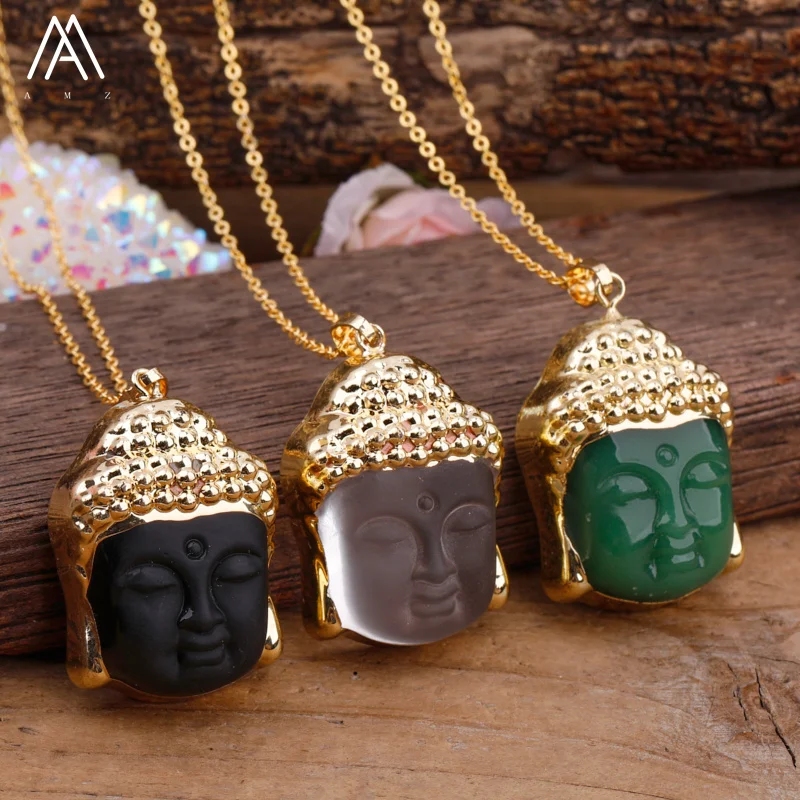 Dainty Gold Buddha Pendant Necklace Yoga Jewelry , Laughing Buddha Charm Mom Gift