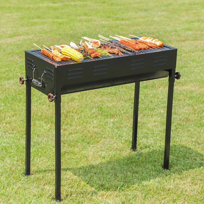 Factory Low Price outdoor Camping Detachable adjustable height square bbq grill