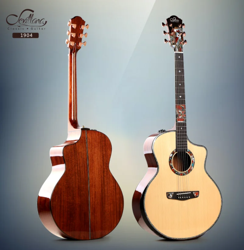 Top quality full solid 41 inch electric acoustic guitar King series