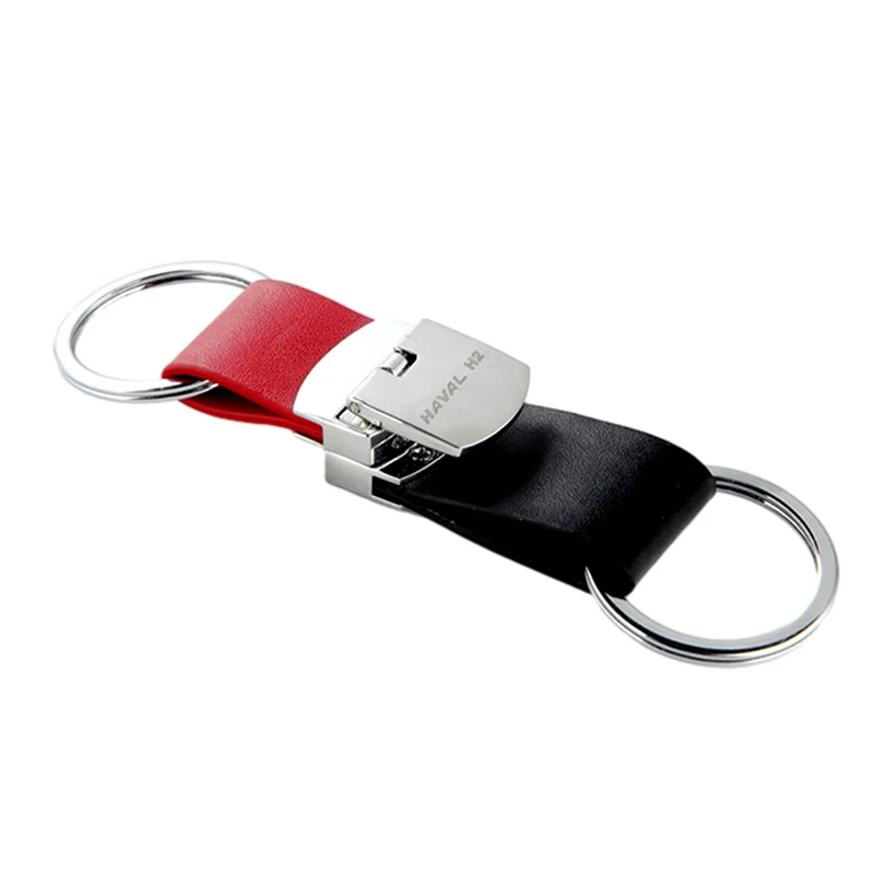 wholesale High Quality Colorful Custom logo Leather Keychain For Men Key Rings Pu Leather Car Key Chain