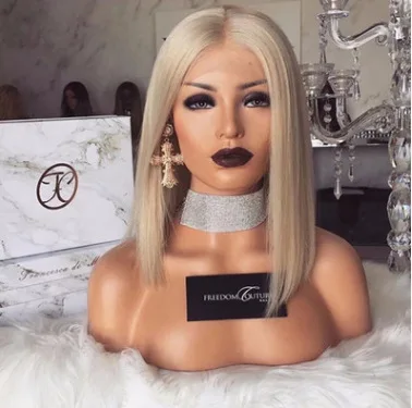 Hot sale products closure Bob wig 100% Brazilian virgin cuticle aligned Synthetic wig hair Cheap Vendor short bob wig