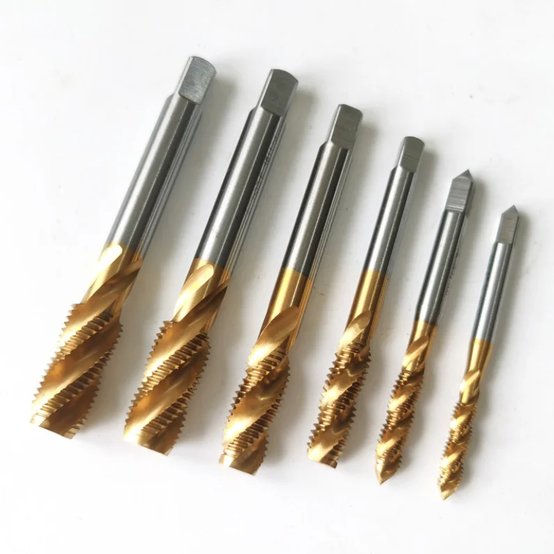 Industrial HSS spiral compound tap chamfering tapping bit for hexagonal shank drilling and chamfering trimachine