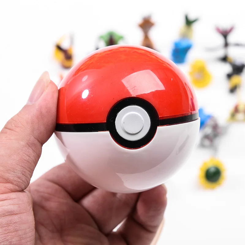 hot sale pokemoned ball toy PVC anime model figures 7cm Capsule pokeball with Pika chu Psyduck Eevee figurines for kids gift