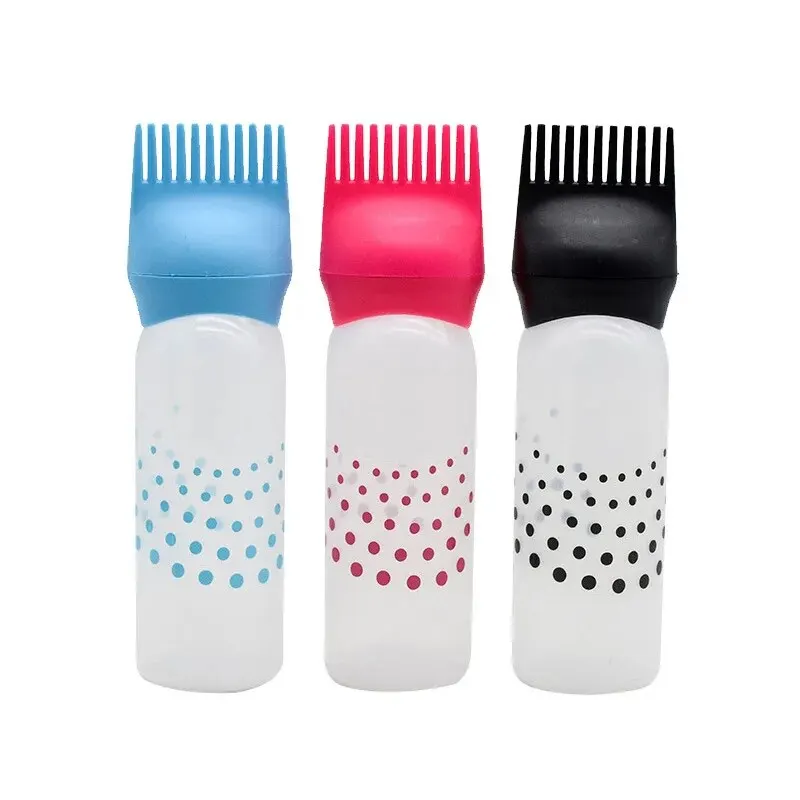 Salon Professional Hairdressing Equipment Haircuting Shampoo Bottle Hair Dyeing Perming Potion Oil Bottle With Brush Comb