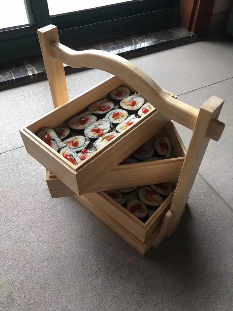 Modern Eco-Friendly Wooden Storage Box Engraved Logo Kitchen Food Container Vegetables Stocked Shrink-Wrapped Factory Direct