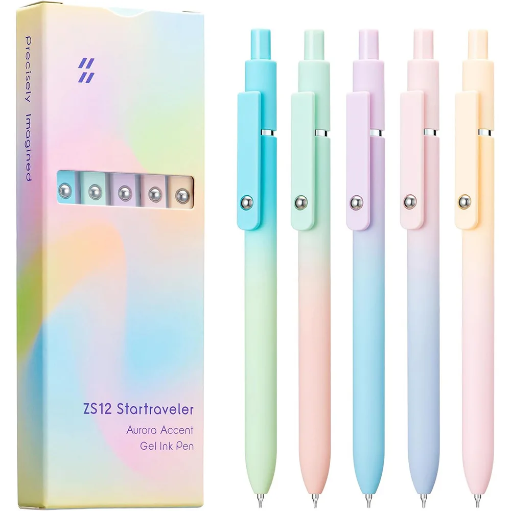 Hot Selling Zanshi Navigation Morandi Color Action Neutral Pen Quick Drying 5-Pack Office Ball Pen Set
