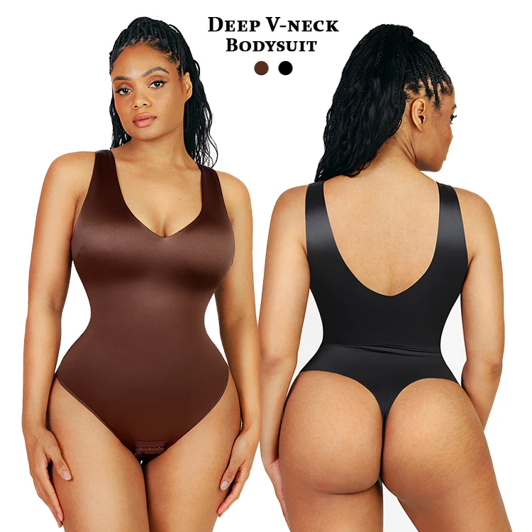 HEXIN Wholesale custom Deep V-neck body shaper shapewear women slimming bodysuit sexy bodysuit for women