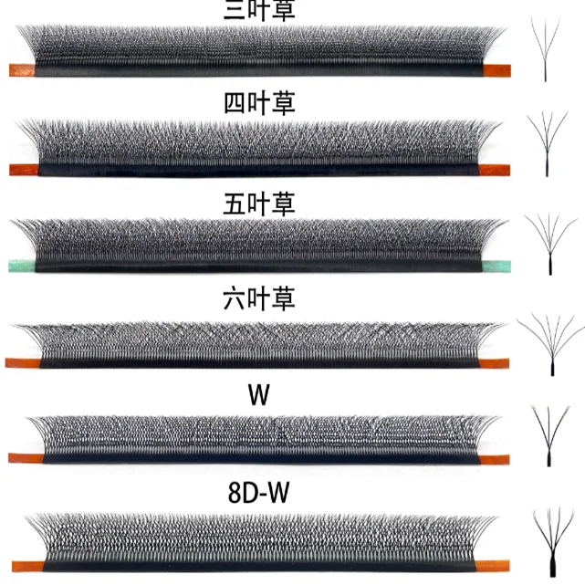 Factory Price W Shape Cashmere Lash Extensions Premium Matte Dark Black Soft Russian Korea Silk Grafting Eyelashes