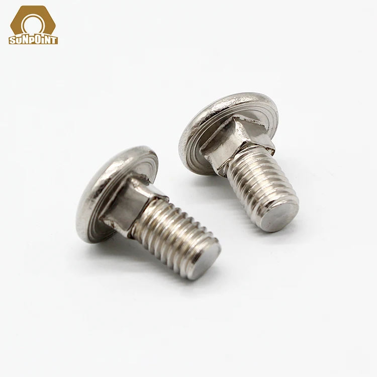 stainless steel din 603 bolt m4 m3/4/14/16 screw stainless mushroom head bolt square neck carriage bolt