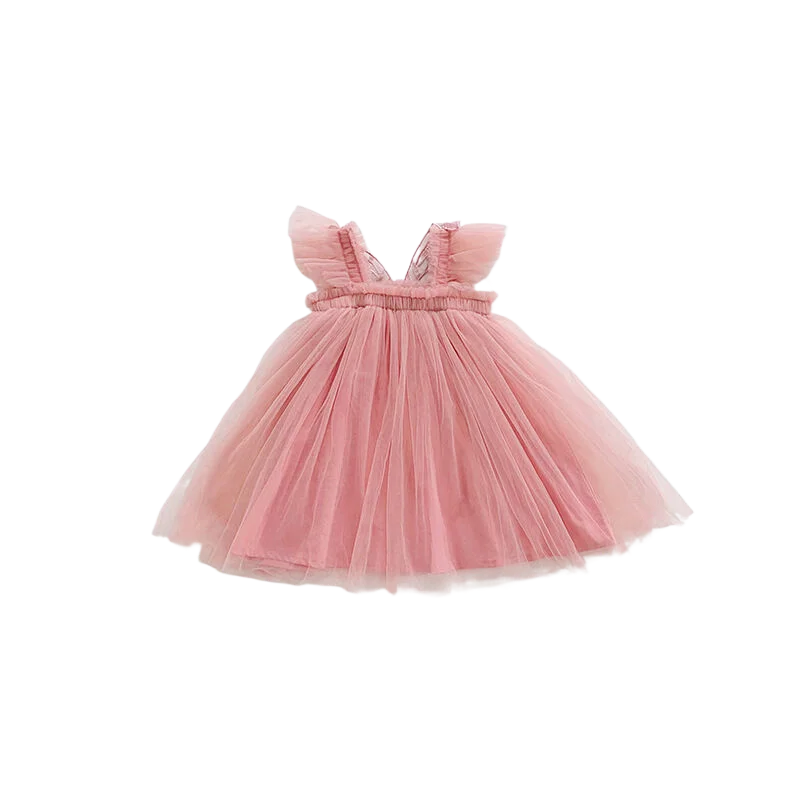 Custom Clothing Factory Girls Jumpsuits Boys and Girls Clothes Wholesale Baby Clothes 1-3 Years Girls Double Layered Mesh Dress