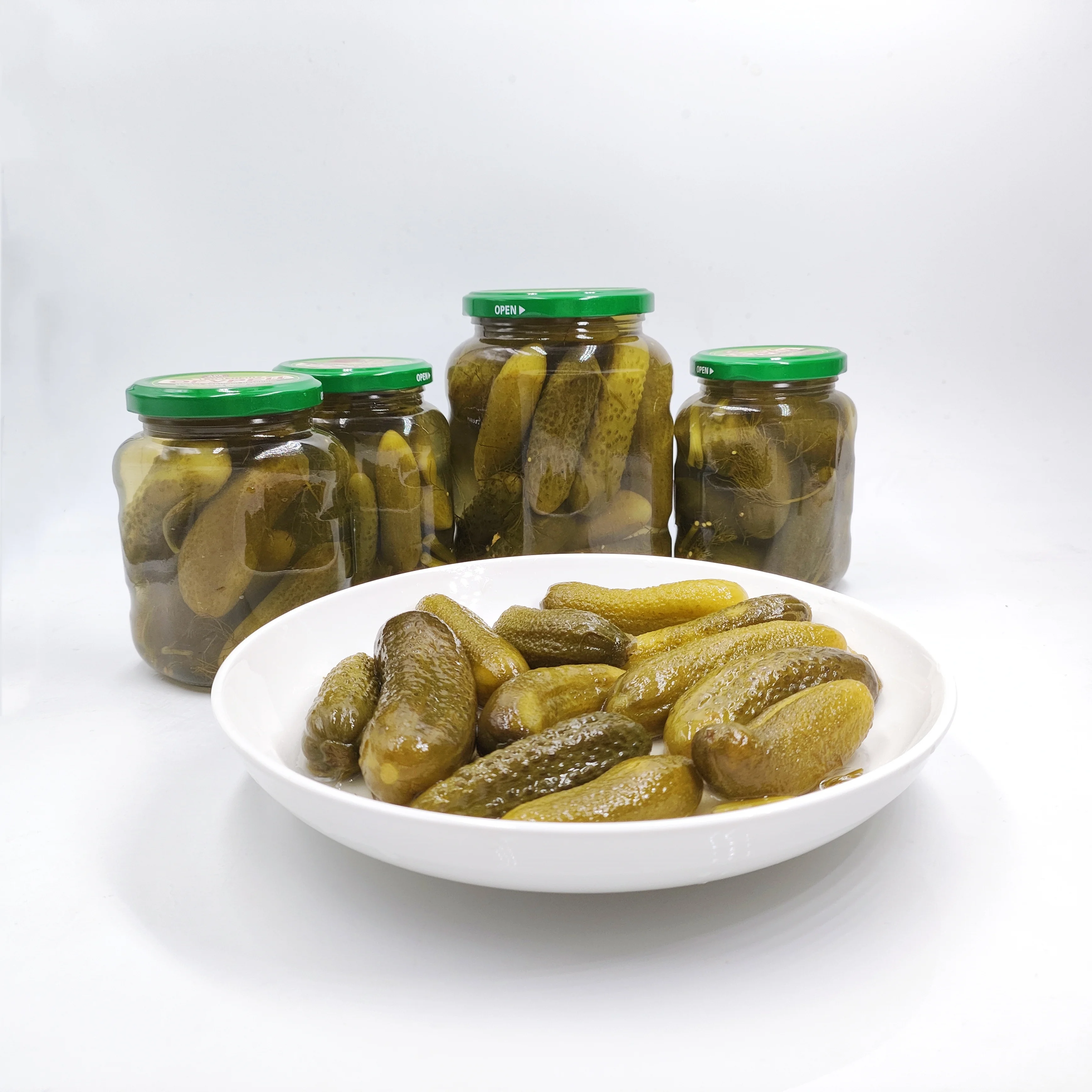 Factory Supply Delicious Pickled Cucumber in Canned Gherkins Pickles Canned Vegetable Delicious Fresh Canned Food