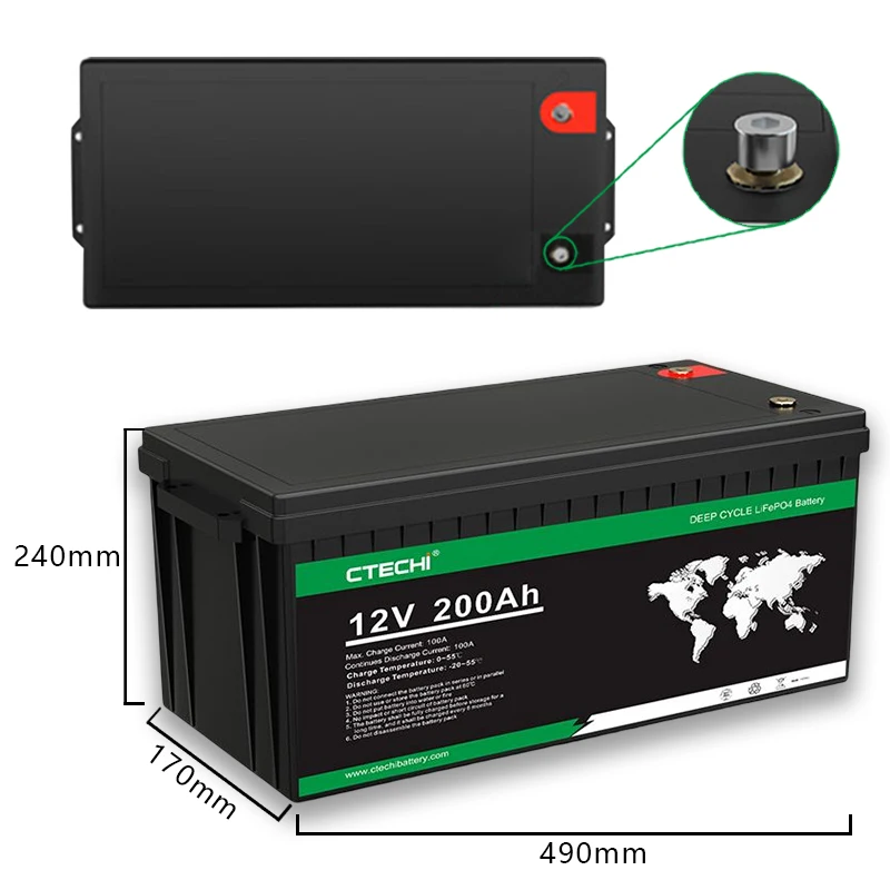 12 8 v 200ah 300ah lifepo4 Вольт 100 ампер-час ионно-литиевая аккумуляторная батарея для солнечной энергии Лодка на колесах