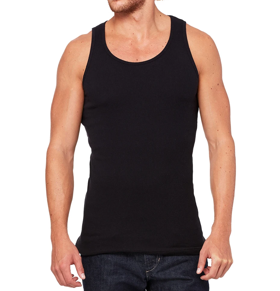2021 Повседневная 100% хлопок Slim Fit Плотная ткань Трикотажная майка для