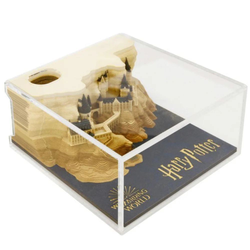 Personalized Harry Movie Potter Hogwarts Castle Custom Words Acrylic Pen Holder With Paper Notes