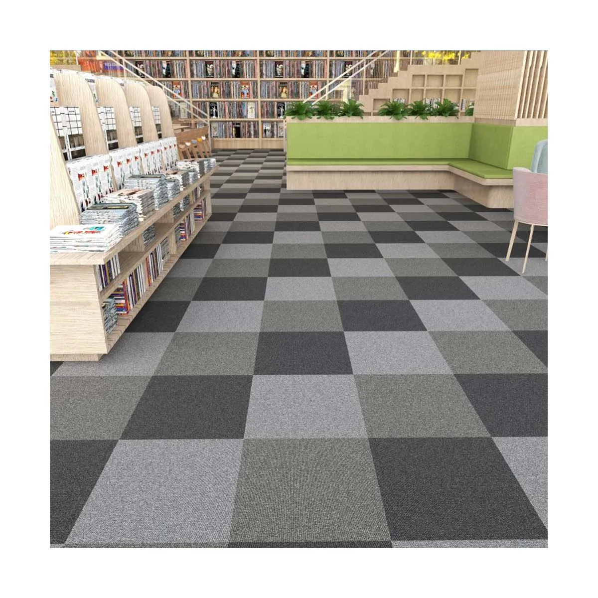 carpet tiles commercial 500x500 customize fashion office entrance putting rug floor mat  squares