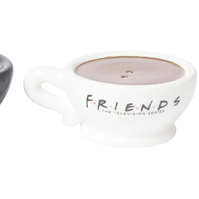 Friends Black and White Central Perk Ceramic Salt and Pepper Shaker, black/white, standard