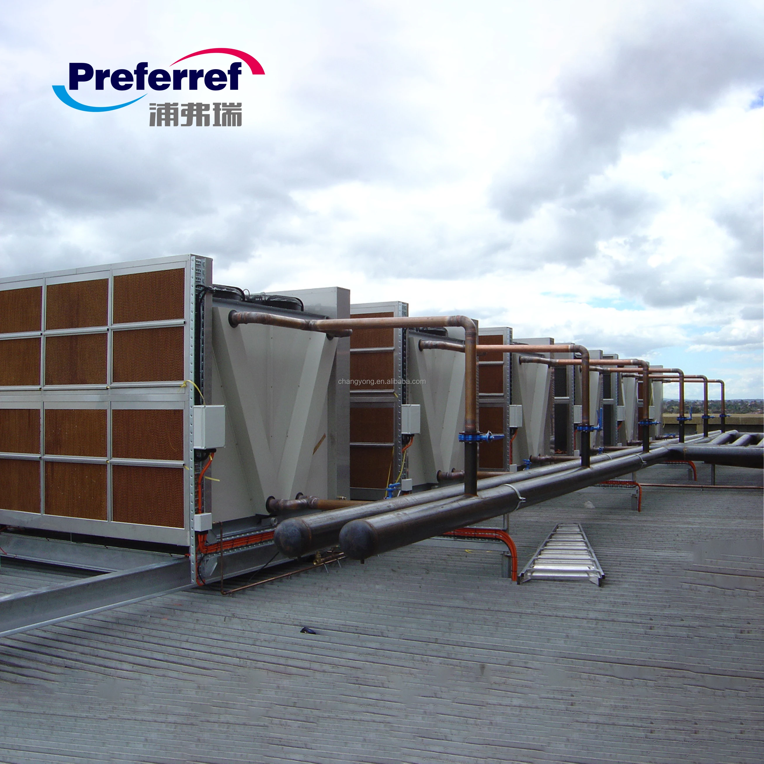 2024 Tube Fin adiabatic coolers 2MW adiabatic cooler with water walls