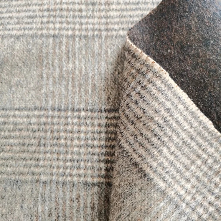  02463-2#Dark coffee plaid clothing home furnishing cashmere fabrics in