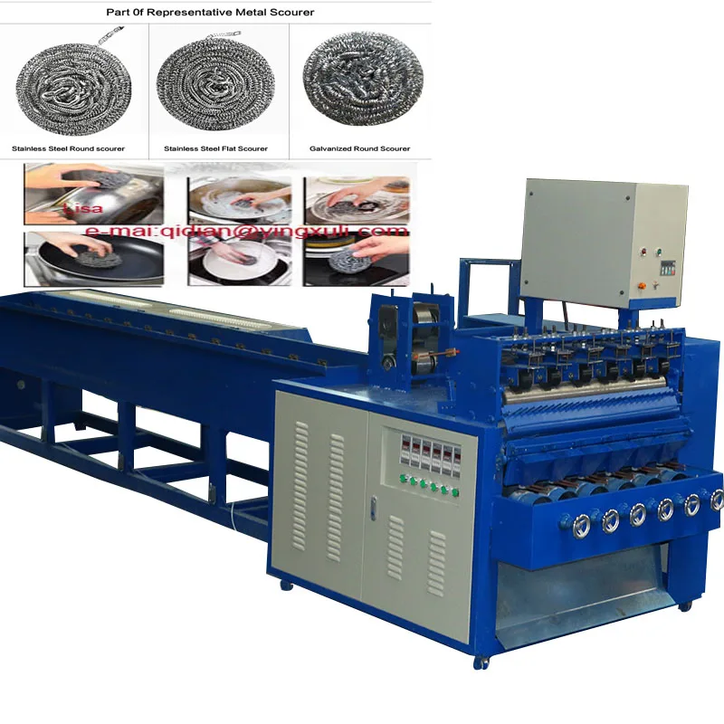China Automatic Stainless Steel Scrubber Scourer pad Making Machine for spiral scourer