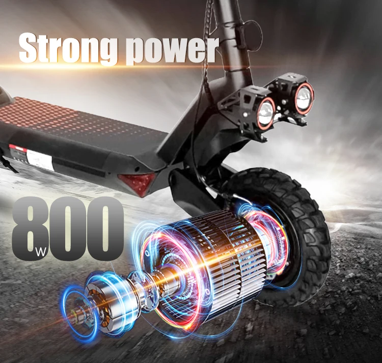 China factory stock 800w powerful motor 48v 10ah lithium battery off-road scooter T8 foldable adult fast electric scooter