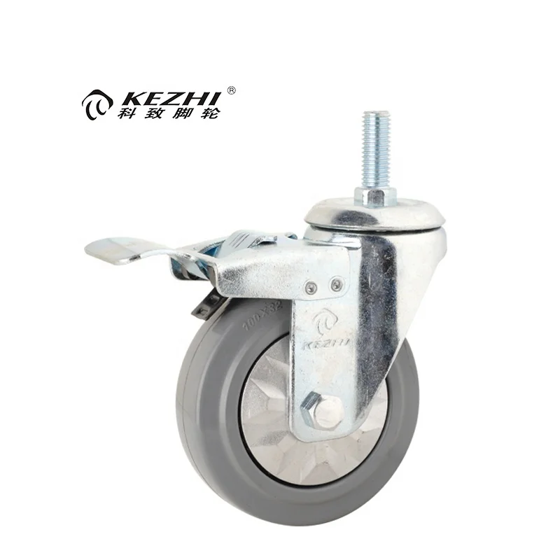 Serviceable Medium Duty threaded stem caster wheels for shelf display