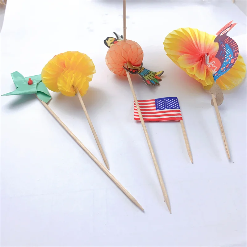 Personalized Bamboo Appetizer Toothpicks and Fruit Forks, Fashionable and Generous, Highlighting Personal Taste