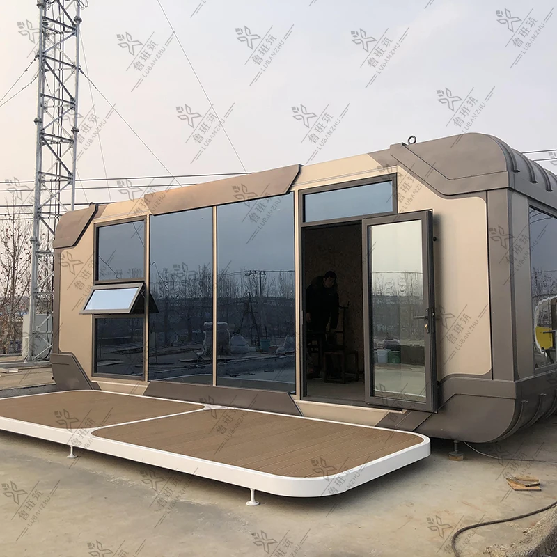 Сборный космический капсульный контейнерный дом/дом для мобильного дома 3 спальни/маленький дом на колесах 2 спальни