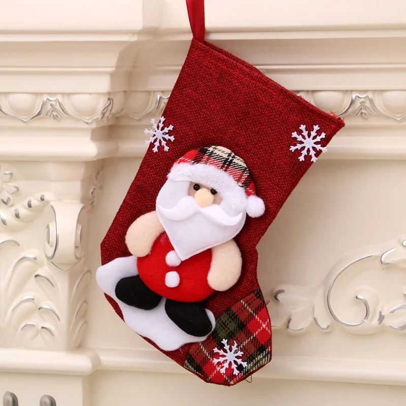 High Quality Fluffy Xmas Socks Santa Claus Christmas Socks Candy Decoration Pendant Deer Gift Packaging Socks for Kids Christmas