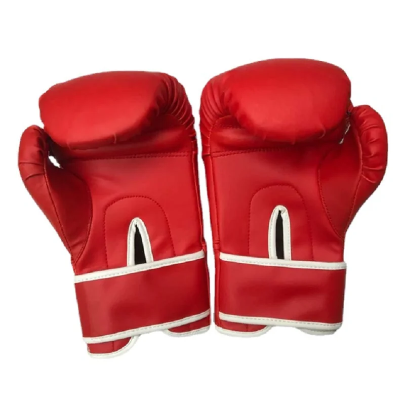 Durable custom logo PU EVA boxing training gloves red black for men or women