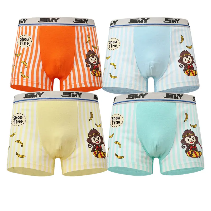 
New Arrival Fashion Custom Teen Kids Boxer Cotton Model Briefs Boy Underwear 