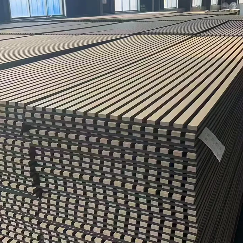 Office Studio Akupanel Wooden Slatted Sound Absorbing Proofing Boards Ceiling Pet Wood Slat Wall Soundproof Acoustic Panels