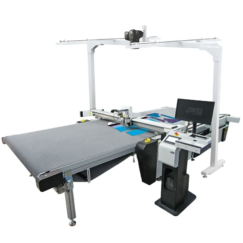 Optional kiss cutting function printed fabric cutting machine easy to remove long surface service cycle