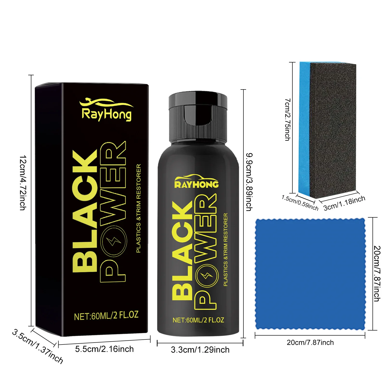 Rayhong Car Dash Board Engine Cover Restorer Instrument Panel Plastic Body Refurbishing Agent Black Power Trim