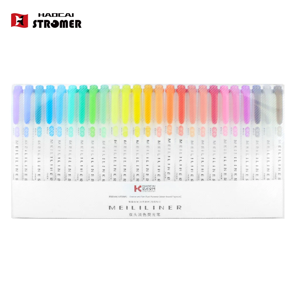 25 colors available high quality dual tip color  highlight fluorescent color marker pen set
