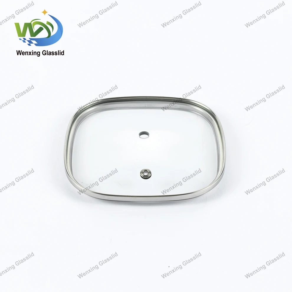 Square shape Tempered Glass Lid for Square Fry Pan Use Parts of Necessary Cookware