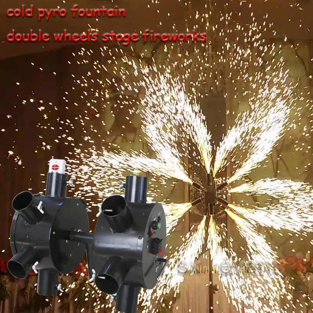 indoor pyrotechnic cold pyro fountain double wheels stage fireworks firing system for wedding stage concerts fireworks indoor