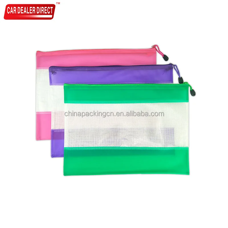 Transparent Waterproof Plastic Pvc Document Storage Holder File Bag a4 Travel Color Documents Bag With Zip Lock