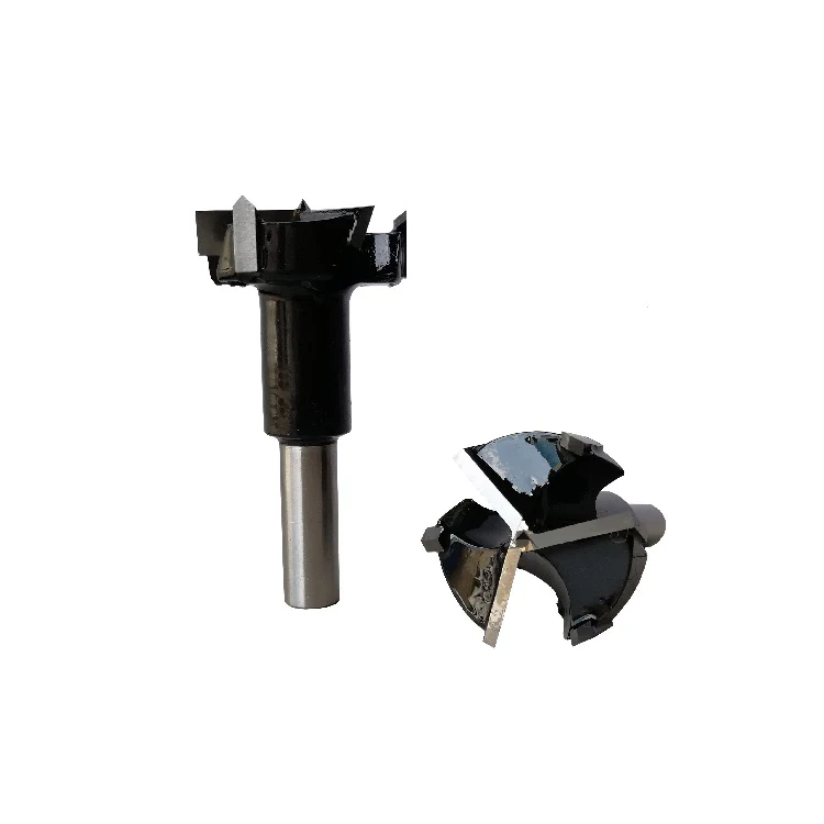 Three-tooth split drill carbide solid wood perforated dowel drill