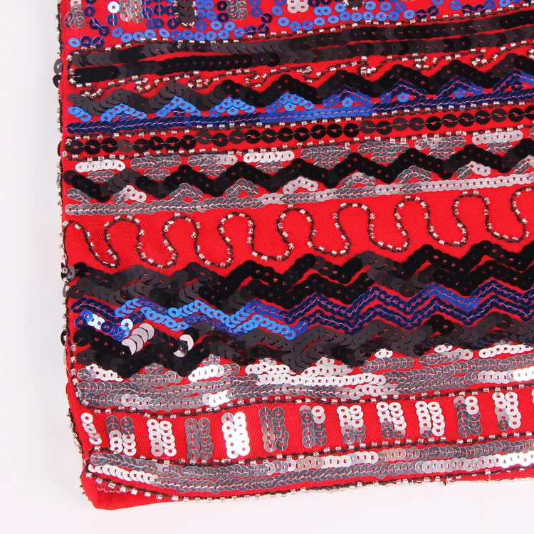 2021 New European And American Wind Color Women Mini Sequins Embroidery Skirt Joker Bag Hip Skirt