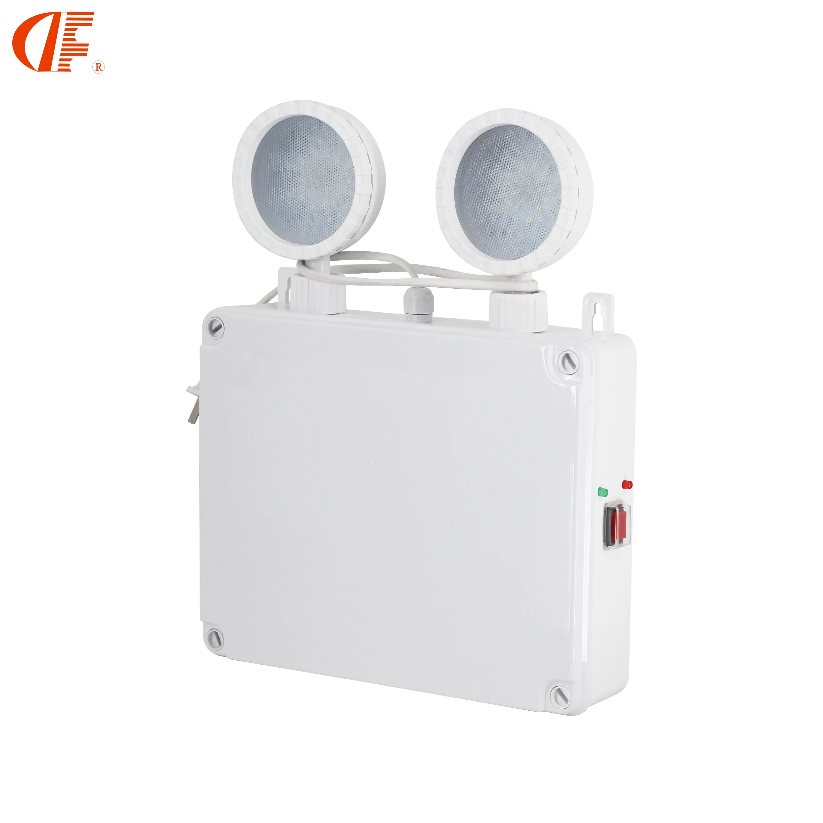 Long life high brightness waterproof IP65 dual head lights l2*5W 3 hrs led emergency charging light