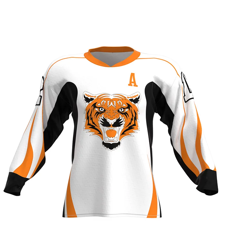 2021 orange ice hockey uniform jersy custom designed for youth and adults