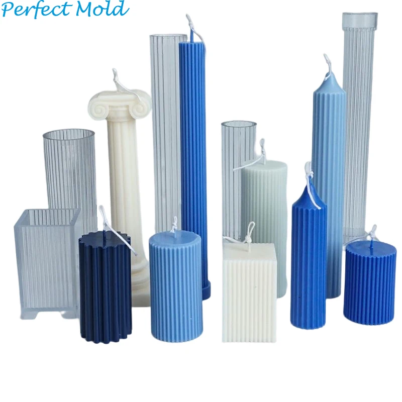 Stock supply making wax plastic column cylindric pillar candle mould custom polycarbonate church cylinder taper candle mold
