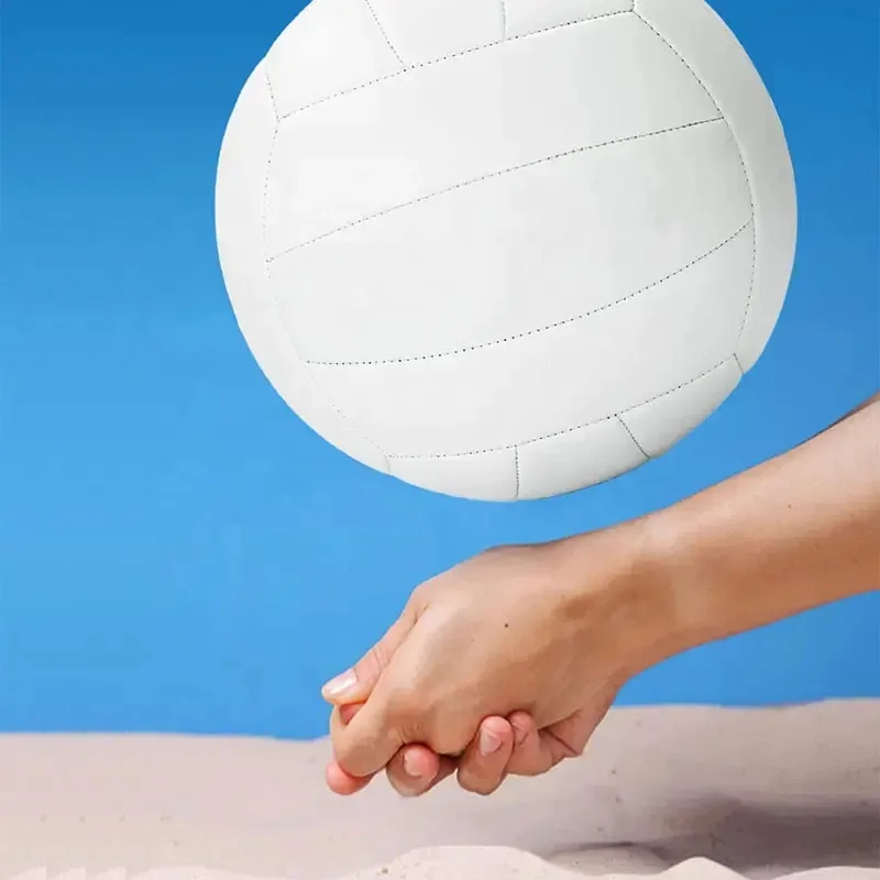 Blank All White Soft PVC Leather Volleyball Ball Plain Machine-sewn Volleyball For Signatures with customized logos own brands