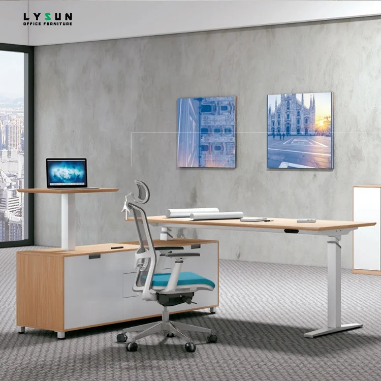 wholesale furniture sit to stand table office lifting computer table electric standing Adjustable Height desk