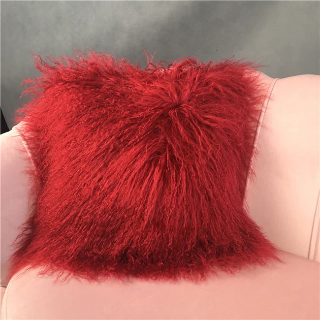 2017 Factor Price Wholesale High Quality Tibetan Mongolian Fur Pillow