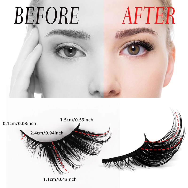 Foxy Winged Cat Eye Lashes Vendor 5 Pairs Fluffy Strip False Eyelashes Wispy Faux Mink Makeup Accessory